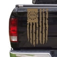 thumbnail image 1 of Distressed Betsy Ross Flag 1776 American USA US Flag Truck Tailgate Vinyl Decal fits Most Pickup Trucks EUA Flag Rear Graphic Bumper Sticker for Car Van SUV Windows (11" x 20", Light Brown), 1 of 8