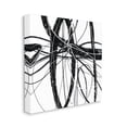 thumbnail image 1 of Distressed Black Fluid White Lines Abstract Pattern Abstract Gallery-Wrapped Canvas Print Wall Art, 17x17, 1 of 6