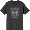 thumbnail image 1 of Distressed Black Metal Butterfly Adult Charcoal Crew Neck Short Sleeve Tee-Large, 1 of 4