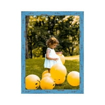 Distressed Blue Barnwood Picture Frame - Custom Framing