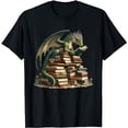 thumbnail image 1 of Distressed Bookworm Dragons Reading Book - Dragons and Books T-Shirt, 1 of 5