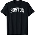 thumbnail image 1 of Distressed Boston T Shirt, Basic Vintage College Style Tee, 1 of 3