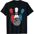 thumbnail image 1 of Distressed Bowling T-Shirt For Men | Bowling Pins And Ball, 1 of 3
