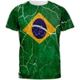 thumbnail image 1 of Distressed Brazilian Flag All Over Mens T Shirt Multi SM, 1 of 2