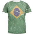 thumbnail image 1 of Distressed Brazilian Flag Mens T Shirt Heather White X-LG, 1 of 2