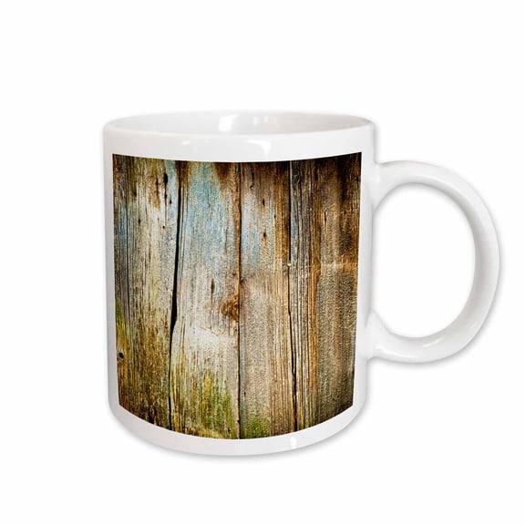 3drose, Distressed Brown Barn Wood Effect, 15oz Mug