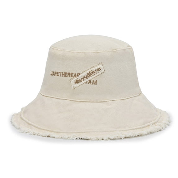 Multicolor Cap Distressed Bucket Hat Breathable Multi-color Rough Selvedge Design Wide ...