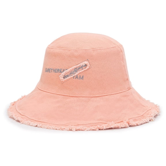 Distressed Bucket Hat Breathable Multi-color Rough Selvedge Design Wide Brim Bucket Hat Fisherman Cap Unisex
