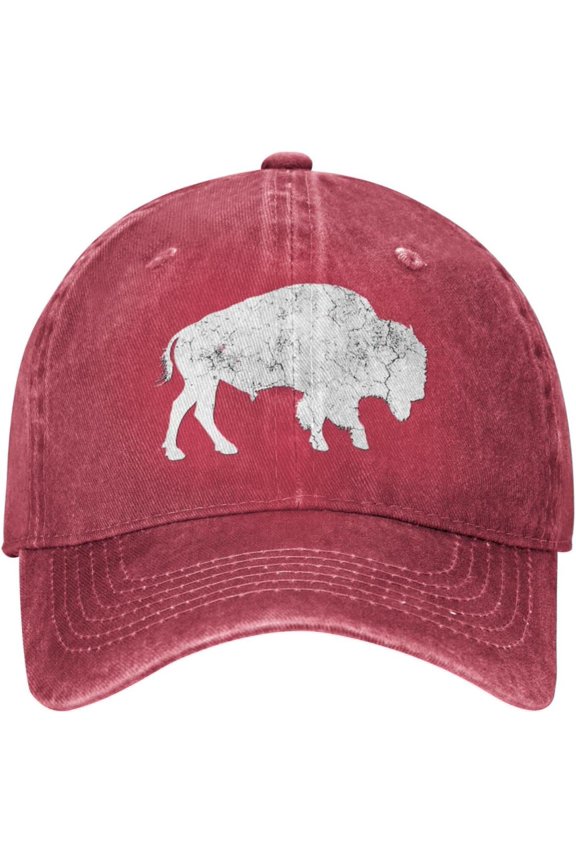 Distressed Buffalo Retro Bison Animal Lover Gift Cowboy Hat Baseball Cap Adjustable Snapback Dad Hat Summer Hat