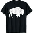 thumbnail image 1 of Distressed Buffalo Retro Bison Animal Lover Shirt Men Women T-Shirt100% cotton, 1 of 5