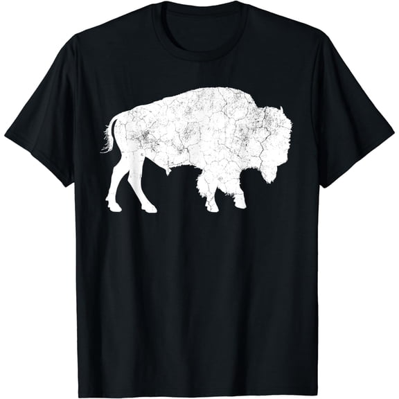 Distressed Buffalo Retro Bison Animal Lover Shirt Men Women T-Shirt