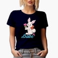 thumbnail image 1 of Distressed Bunny Babe, Spring or Easter Day Gift, Navy Blue T-Shirt, Medium, 1 of 5