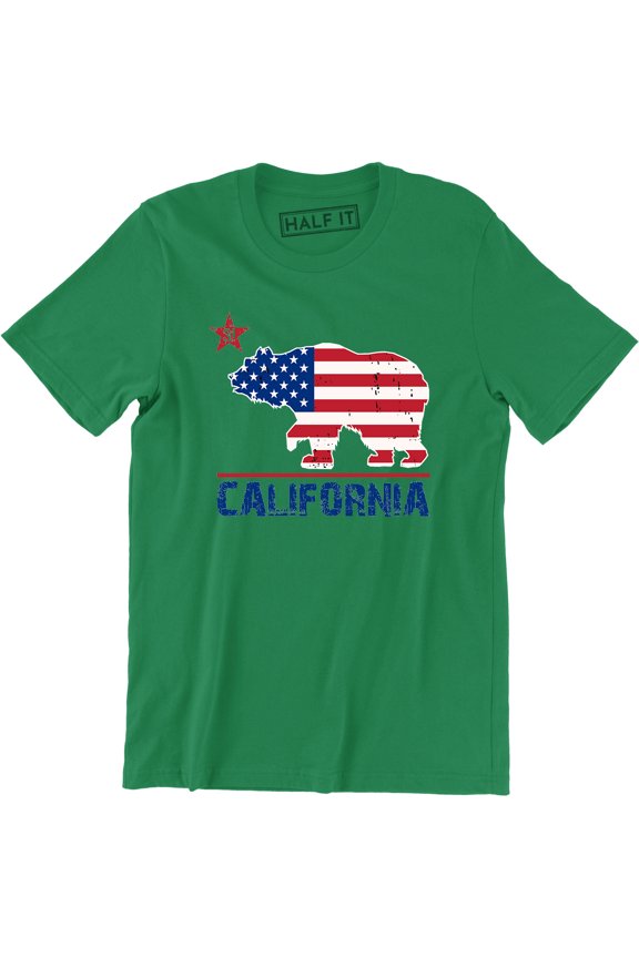 Distressed California Republic Flag Cali US Flag July 4 Men's T-Shirt