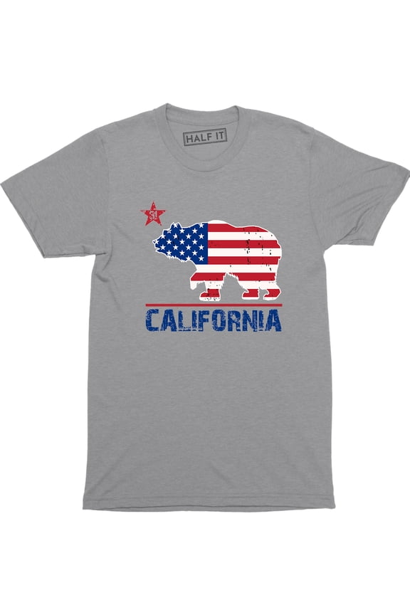 Distressed California Republic Flag Cali US Flag July 4 Men's T-Shirt