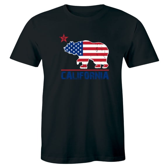 Distressed California Republic Flag T-Shirt Cali US Flag July 4 Men's Tee Shirt