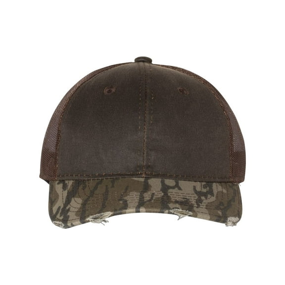 Outdoor Cap HPC-500M Weathered Cotton, Camo Visor Cap-Brown/Original Mo Bottomlands