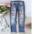 thumbnail image 1 of Distressed Christmas Denim Jeans, 1 of 1