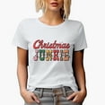 thumbnail image 1 of Distressed Christmas Junkie - Retro Christmas Lights Art Merch Gift, White T-Shirt, Medium, 1 of 5