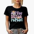 thumbnail image 1 of Distressed Coffee, Nurse, Repeat, Retro Nursing Merch Gift, Black T-Shirt, 3XL, 1 of 5