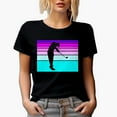 thumbnail image 1 of Distressed Color Block with Shadow of a Swinging Golf Player, Golfing or Golfer Themed Merch Gift, Black T-Shirt, Small, 1 of 5