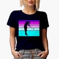 thumbnail image 1 of Distressed Color Block with Shadow of a Swinging Golf Player, Golfing or Golfer Themed Merch Gift, Navy Blue T-Shirt, Small, 1 of 5