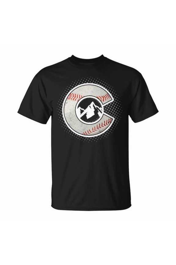 Distressed Colorado Baseball Graphic Tee Unisex Adult Cotton Shirt for Colorado Sports Fans Casual Wear Gift, Size S, Color Black