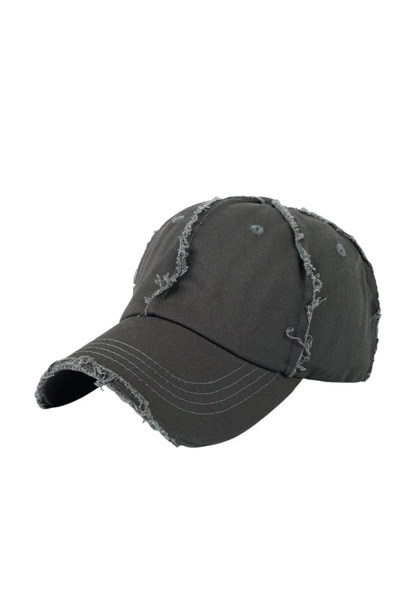 Distressed Cotton Baseball Cap Adjustable Unisex Casual Hat Classic Six Panel Design Soft Curved Brim Suitable for Daily Wear