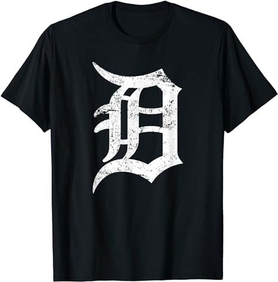 Distressed Detroit D Lettering Design T-Shirt - Walmart.com