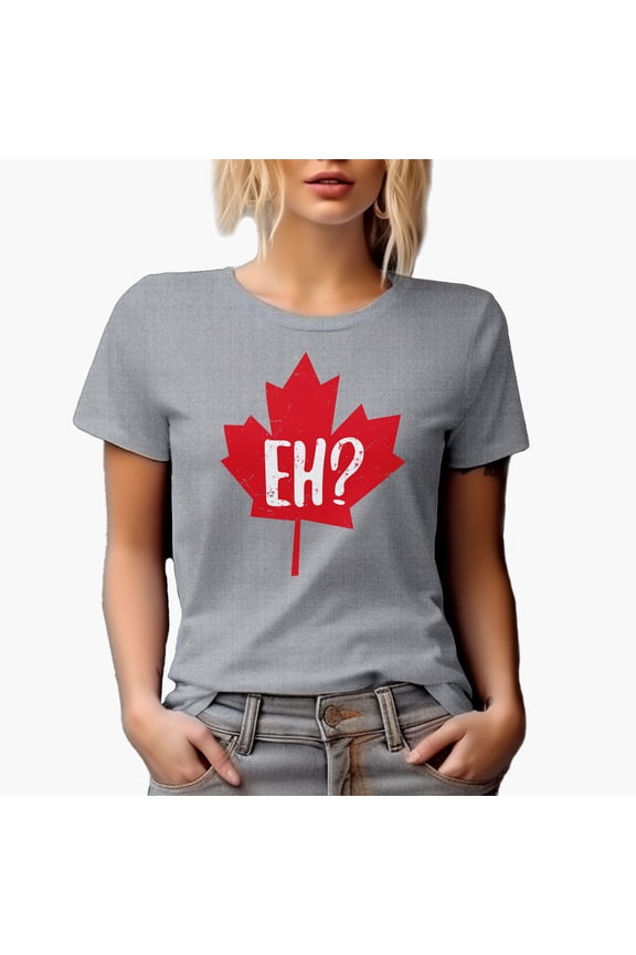 Distressed Distressed Eh? - Maple Leaf, Canada or Canadian Themed Merch Gift, Heather Grey T-Shirt, XL