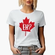 Distressed Distressed Eh? - Maple Leaf, Canada or Canadian Themed Merch Gift, White T-Shirt, Small