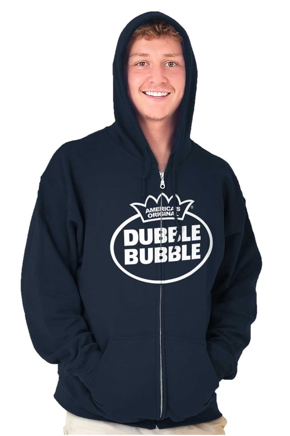 Distressed Dubble Bubble Retro Double Unisex Plus Size Zip Hoodie Brisco Brands 4X