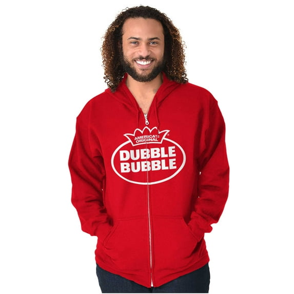 Distressed Dubble Bubble Retro Double Zip Up Hoodie Men's Women's Brisco Brands L