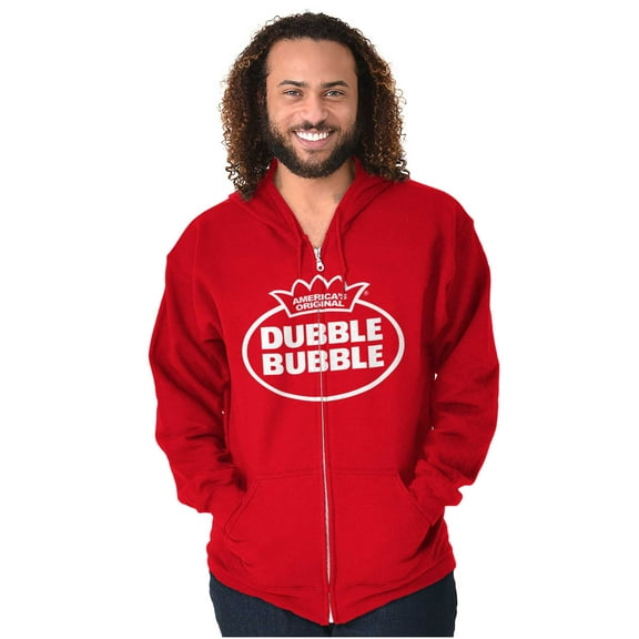 Distressed Dubble Bubble Retro Double Zip Up Hoodie Men's Women's Brisco Brands M
