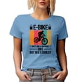 thumbnail image 1 of Distressed E-Bike, Just Like a Normal Bike but Way Cooler, Cyclist or Biker, Baby Blue T-Shirt, Small, 1 of 5