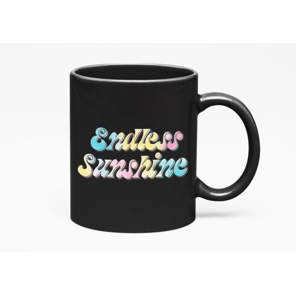 Distressed Endless Sunshine & Summer Themed Tie Dye Art Merch Gift, Black 11oz Ceramic Mug