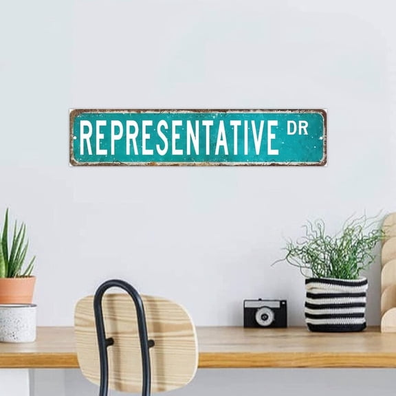 Distressed Established Wood Sign Representative Horizontal Wood Plaque Sign Quote Farmhouse Custom Street Wall Decor Signs for Dinning Room Mantel 4"x16"