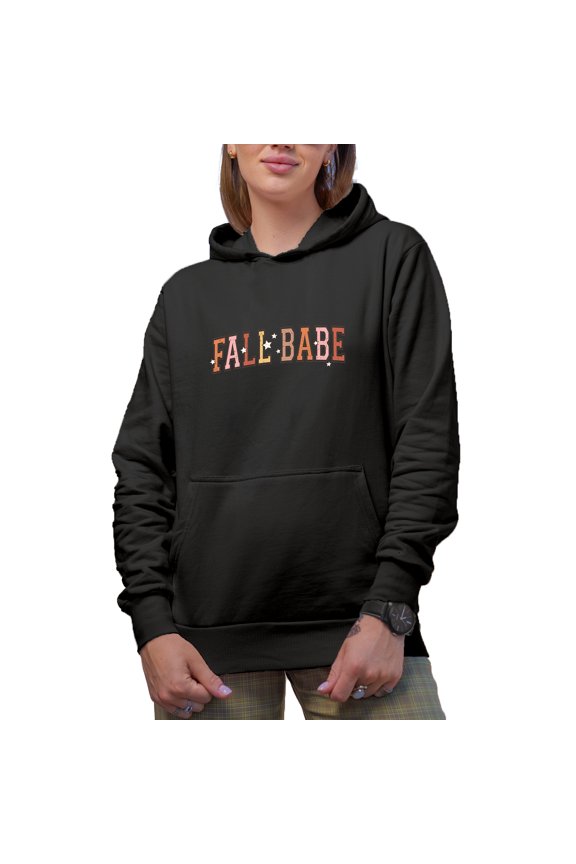 Distressed Fall Babe Merch Gift, Black Hooded Sweatshirt or Hoodie, Small