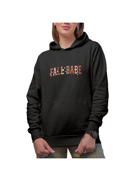Distressed Fall Babe Merch Gift, Black Hooded Sweatshirt or Hoodie, XL