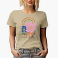 thumbnail image 1 of Distressed Find the Beauty in Every Day - Boho Rainbow & Flowers Art Merch Gift, Tan T-Shirt, Medium, 1 of 5