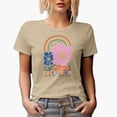 thumbnail image 1 of Distressed Find the Beauty in Every Day - Boho Rainbow & Flowers Art Merch Gift, Tan T-Shirt, Small, 1 of 5