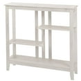 thumbnail image 1 of Distressed Finish Wood Console Table - Hallway Table with Display Shelves - White, 1 of 4