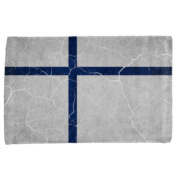 Distressed Finland Flag All Over Hand Towel