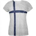 thumbnail image 1 of Distressed Finland Flag All Over Womens T Shirt Multi X-LG, 1 of 2