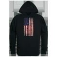 thumbnail image 1 of Distressed Flag Graphic Pullover Hoodie, Black - 2X, 1 of 1