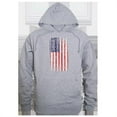 thumbnail image 1 of Distressed Flag Graphic Pullover Sweatshirt, Heather Gray - 2XL, 1 of 1