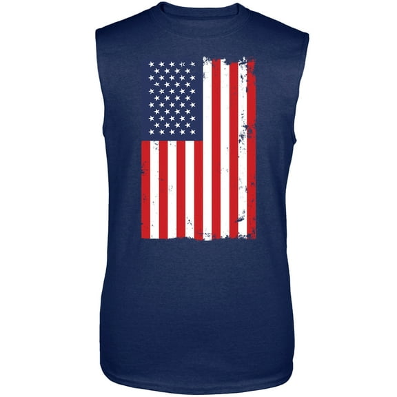 Distressed Flag Sleeveless Shirt