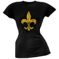 thumbnail image 1 of Distressed Fleur-de-lis Black Soft Juniors T-Shirt - 2X-Large, 1 of 1