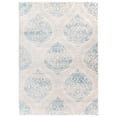thumbnail image 1 of Distressed Floral Damask Bohemian Blue 5' X 7' Area Rug, 1 of 5
