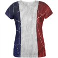 thumbnail image 1 of Distressed French Flag All Over Womens T Shirt Multi MD, 1 of 2