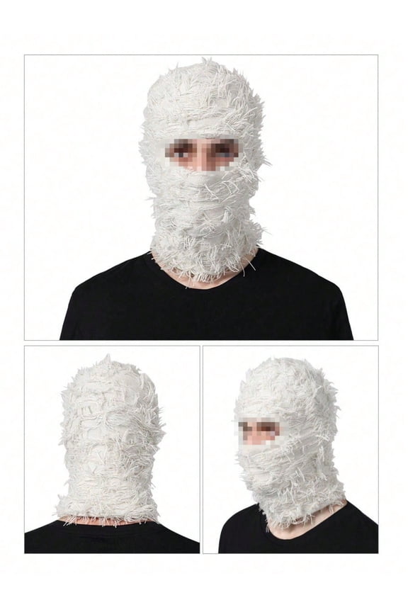 Distressed Fuzzy Balaclava Ski Mask, Multicolor, 1 Pack